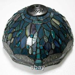 Blue Stained Glass Dragonfly Table Lamp Tiffany Style Shade Antique 60W Desk New