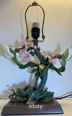 Bradford Exchange Garden Of Light Stained Glass Hummingbird Lamp