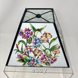 Bradford Exchange Garden Of Light Stained Glass Hummingbird Lamp
