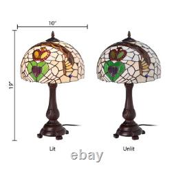 Bridges of Erin 19H Claddagh Stained Glass Purple Dome Shade Table Lamp