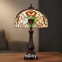 Bridges of Erin 19H Claddagh Stained Glass Purple Dome Shade Table Lamp
