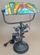 Butterfly Stained Glass Bankers Desk Lamp Metal Butterfly Leaf Base 15 Tall