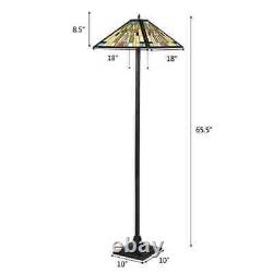 CASAINC 655 in Multi-Colored Outdoor Floor Lamp Stained Glass Shade