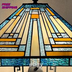 Capulina Tiffany Lamp Stained Glass Table Lamp with Night Light 3 Light 16X16X24