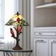 Cardinal Stained Glass Lamp Light Red Table Accent Bird Christmas Tiffany Style