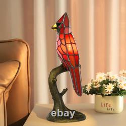 Cardinal Tiffany Style Accent Table Lamp in Height 14.5 Overall, Handmade Stain