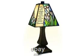 Carson Home Accents Corded Stained Glass Shade Memorial Lamp Light Remains