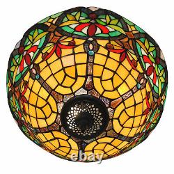 Ceiling Light Stained Glass Pendant Lamp Tiffany Chandelier Flush Mount Fixture