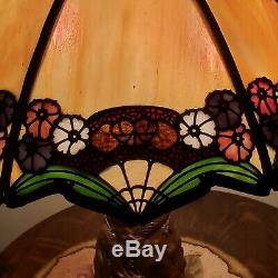 Charles Parker Arts & Crafts Leaded Slag Stained Glass Lamp Handel Duffner Era