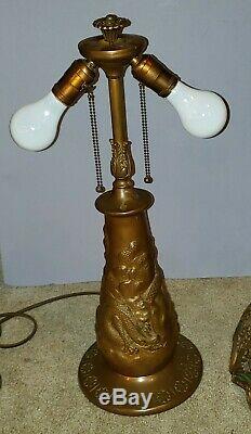 Charles Parker Arts & Crafts Leaded Slag Stained Glass Lamp Handel Duffner Era