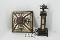 Chloe CH35830WM15-DT3 Heavy Duty Stained Glass Gareth Double Lit Table Lamp