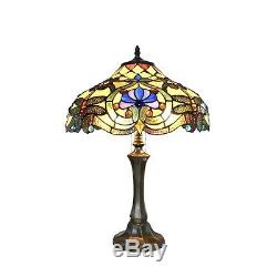 Chloe Lighting Tiffany Style 2 Lt Dragonfly Table Lamp CH15715AV17-TL2