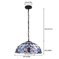Classic Tiffany Style Stained Glass Shade Pendant Light Ceiling Lamp Fixture