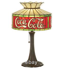 Coca Cola Coke Table Stain Glass Accent Lamp 20H 74066