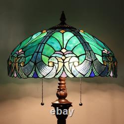 Cotoss Tiffany Floor Lamp, Stained Glass Lamp Shade, Vintage Antique Style Standin