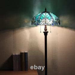 Cotoss Tiffany Floor Lamp, Stained Glass Lamp Shade, Vintage Antique Style Standin