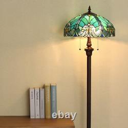 Cotoss Tiffany Floor Lamp, Stained Glass Lamp Shade, Vintage Antique Style Standin