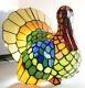 Cracker Barrel Turkey Stained Glass Tiffany Lamp Vintage Hard To Find Beautiful