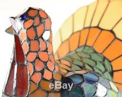 Cracker Barrel Turkey Stained Glass Tiffany Lamp Vintage Hard to Find Beautiful