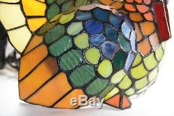 Cracker Barrel Turkey Stained Glass Tiffany Lamp Vintage Hard to Find Beautiful