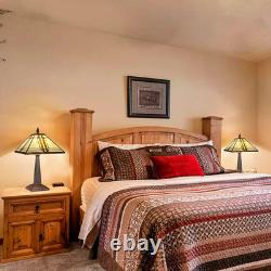 Cream Tiffany Style Stained Glass Table Lamp for Home Office & Bedroom