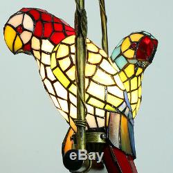 Creative Parrots Stained Glass Chandeliers Metal Pendant Ceiling Lamp Lighting