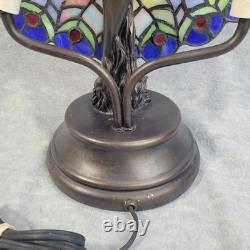 Crosa Stained Glass Lamp Peacock Lady Bronze Art Nouveau Tiffany Style 21 2003
