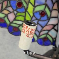 Crosa Stained Glass Lamp Peacock Lady Bronze Art Nouveau Tiffany Style 21 2003