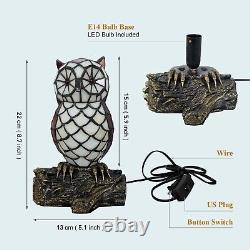 Cute Owl Lamp Tiffany Style Stained Glass Table Lamp Cute Animal Shape Table