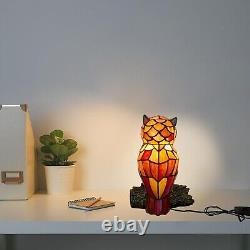 Cute Owl Lamp Tiffany Style Stained Glass Table Lamp Cute Animal Shape Table