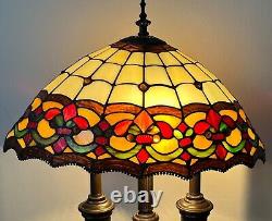 DALE TIFFANY AUTHENTIC RARE STAINED GLASS TABLE LAMP Retired Richardson Series