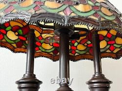 DALE TIFFANY AUTHENTIC RARE STAINED GLASS TABLE LAMP Retired Richardson Series