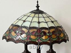 DALE TIFFANY AUTHENTIC RARE STAINED GLASS TABLE LAMP Retired Richardson Series