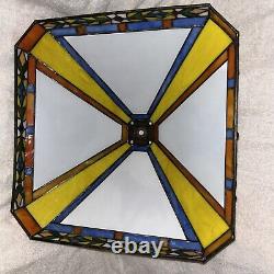 DANBURY MINT Rottweiler TIFFANY STYLE-STAINED GLASS LAMP Shade 14.5X8