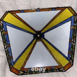 DANBURY MINT Rottweiler TIFFANY STYLE-STAINED GLASS LAMP Shade 14.5X8