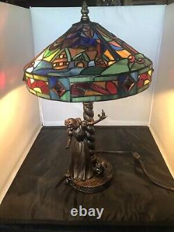 DISNEY Snow White Seven Dwarfs Stained Glass Tiffany Style Lamp Jody Daily READ