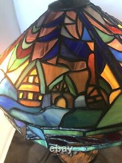 DISNEY Snow White Seven Dwarfs Stained Glass Tiffany Style Lamp Jody Daily READ