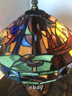 DISNEY Snow White Seven Dwarfs Stained Glass Tiffany Style Lamp Jody Daily READ