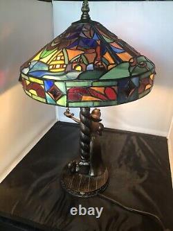 DISNEY Snow White Seven Dwarfs Stained Glass Tiffany Style Lamp Jody Daily READ