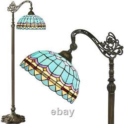 DWVO Tiffany Floor Lamp, Stained Glass Shade Gooseneck Reading Floor Lamp, Ad