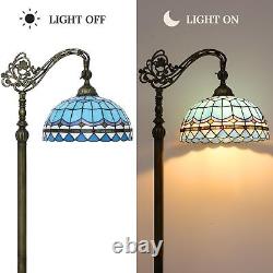 DWVO Tiffany Floor Lamp, Stained Glass Shade Gooseneck Reading Floor Lamp, Ad