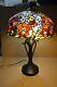 Dale Tiffany Authentic 26 Stained Glass Table Lamp With Flowers