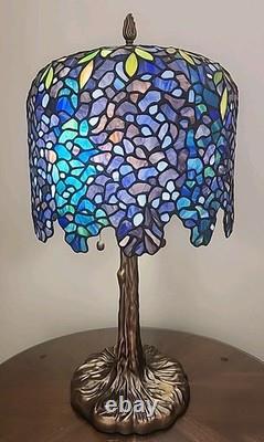 Dale Tiffany LIMITED EDITION Stained Glass Lamp WISTERIA IN BLOOM with COA 28 H