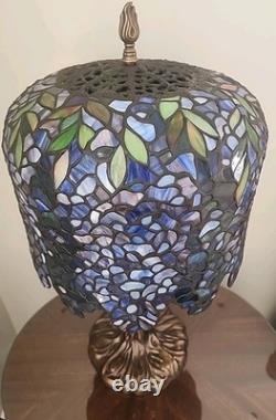Dale Tiffany LIMITED EDITION Stained Glass Lamp WISTERIA IN BLOOM with COA 28 H