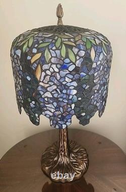 Dale Tiffany LIMITED EDITION Stained Glass Lamp WISTERIA IN BLOOM with COA 28 H