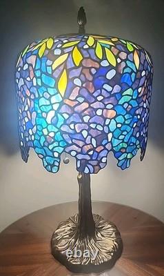 Dale Tiffany LIMITED EDITION Stained Glass Lamp WISTERIA IN BLOOM with COA 28 H