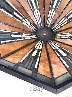 Dale Tiffany Lamp Shade Arts and Crafts Style Mission Mica Stained Glass