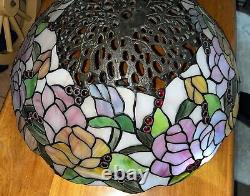 Dale Tiffany Lamp Shade Signed Numbered Stained Glass VINTAGE 18X 9 Nice