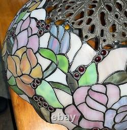 Dale Tiffany Lamp Shade Signed Numbered Stained Glass VINTAGE 18X 9 Nice