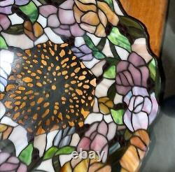 Dale Tiffany Lamp Shade Signed Numbered Stained Glass VINTAGE 18X 9 Nice